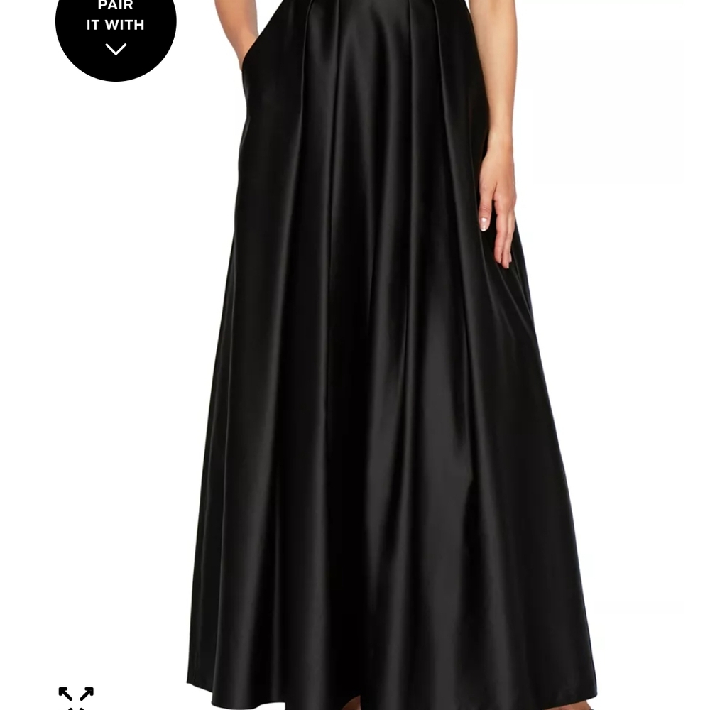 Alex Evenings Black Satin Ballgown Skirt